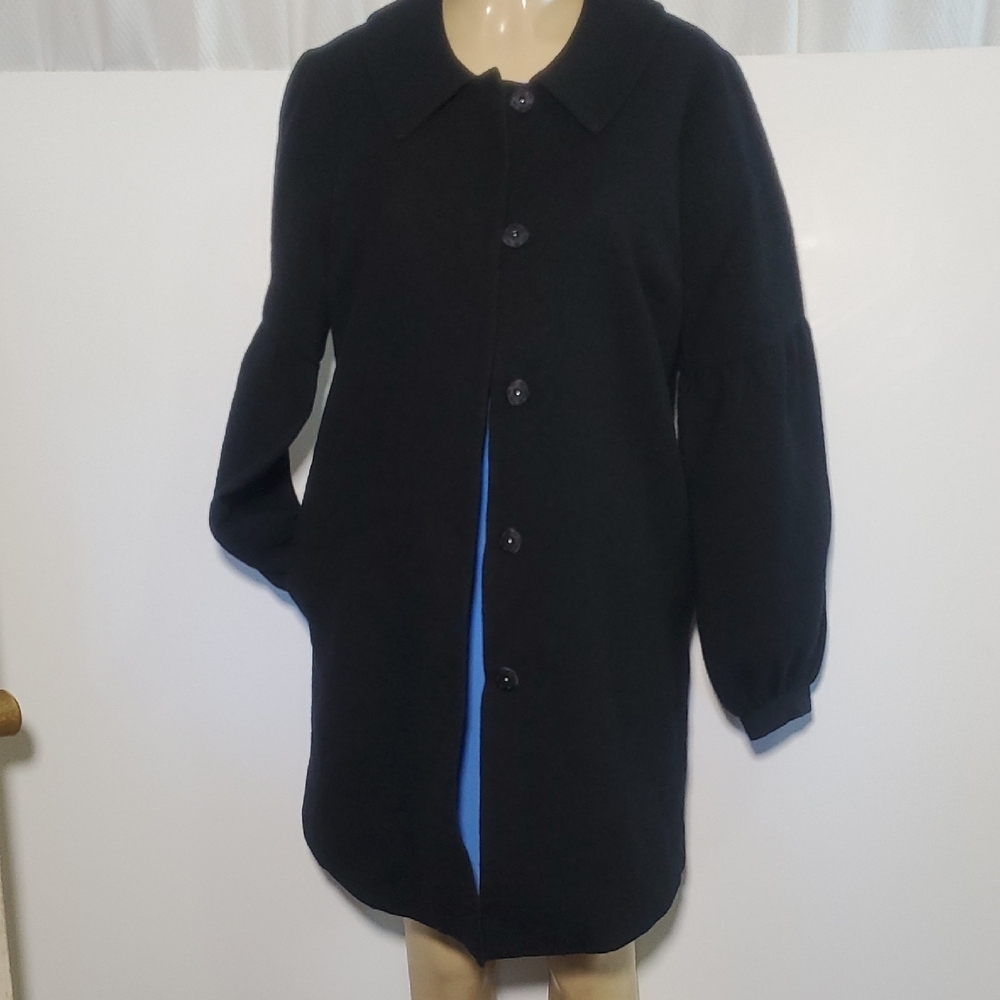 graham and spencer Women's 98% wool coat Elegant Black Size L